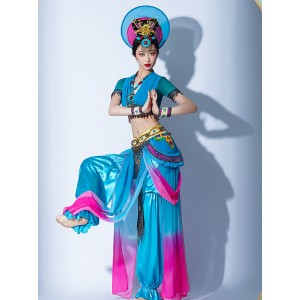 Chinese dunhuang fairy dance Exotic costumes Dunhuang dance Dresses for women girls Bounce pipa Western Regions costume Desert exotic Performance costumes
