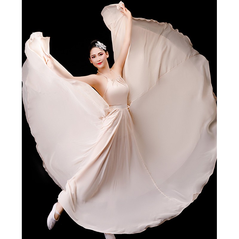 Chinese Folk Classical dance costumes traditional ancient style chinese performance clothes ballet modern dance practice long swing skirt