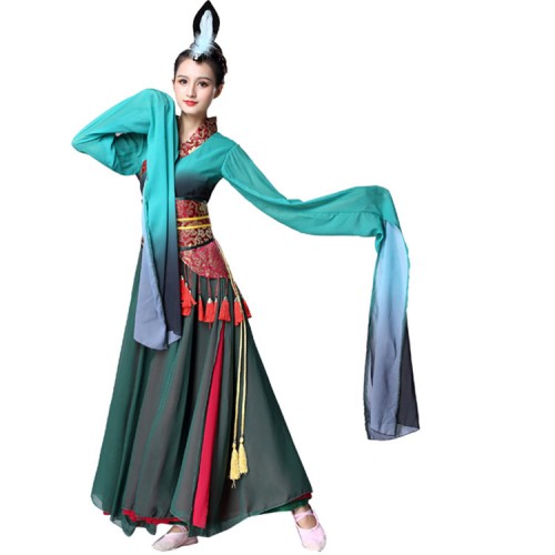 Chinese folk dance costumes ancient traditional yangko fairy hanfu drama anime cosplay stage performance dresses