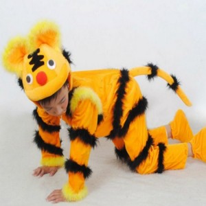 Chinese folk dance costumes for boys tiger dragon drama animal cosplay stage performance clothes for kids children