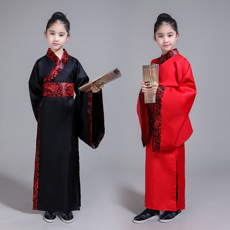 Chinese folk dance costumes for girls boys ancient traditional hanfu stage performance drama cosplay photos dresses robes
