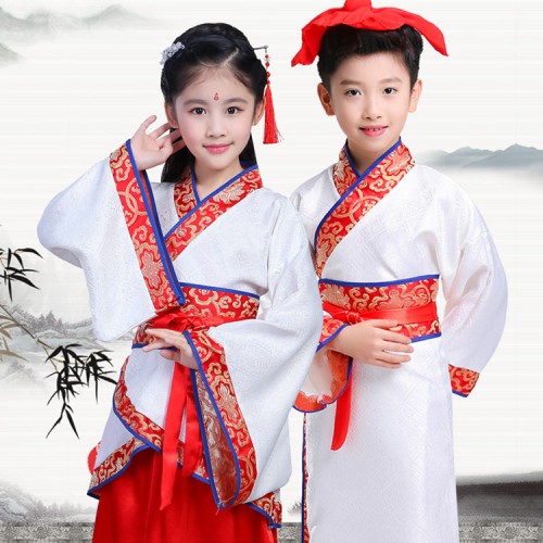 Chinese folk dance costumes for girls boys hanfu ancient traditional classical stage performance party cosplay princess fairy dress