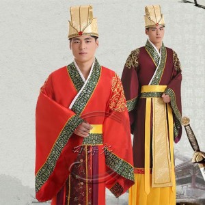 Chinese folk dance costumes for men's male ancient traditional hanfu drama minister emperor cosplay stage performance clothes robes