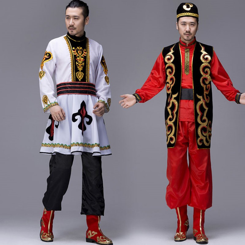 Chinese folk dance costumes Men's xin jiang Kazakh Uighur dance costumes stage performance costumes