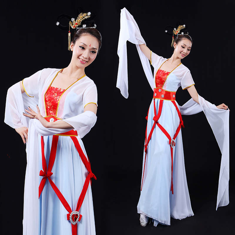 Chinese folk dance dress Film and television classical Hanfu Journey to the West Performance dance costume cos Chang'e fairy flying costume