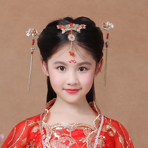 Chinese folk dance hair accessories headdress for girls princess fairy hanfu ancient traditional dance cosplay phoenix hairpin