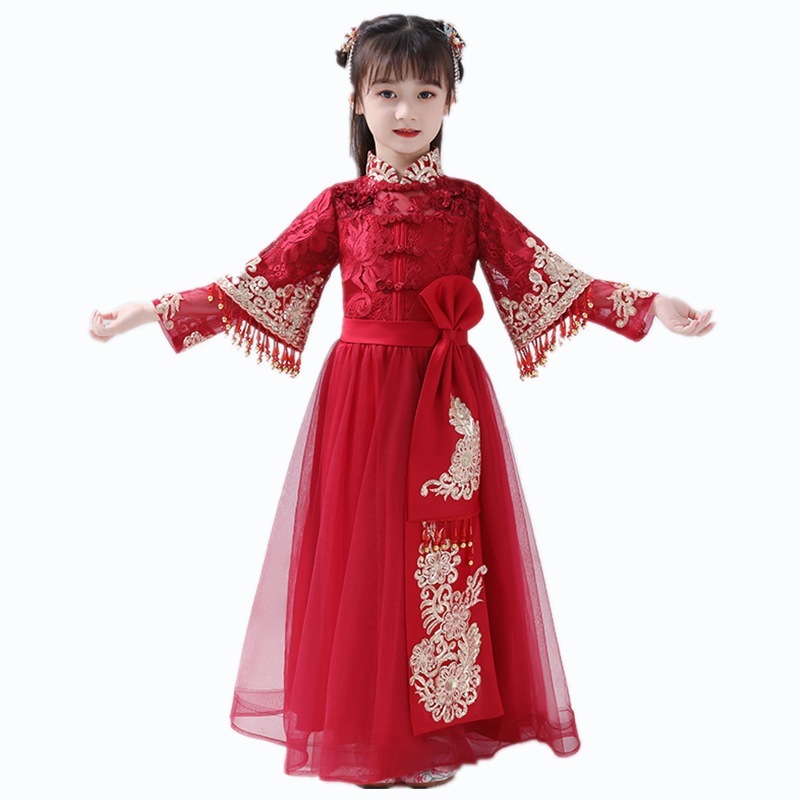 Chinese Hanfu fairy dress for girls Chinese ancient style princess cosplay dress chest full skirt children's Tang suit new year celebration dress for kids