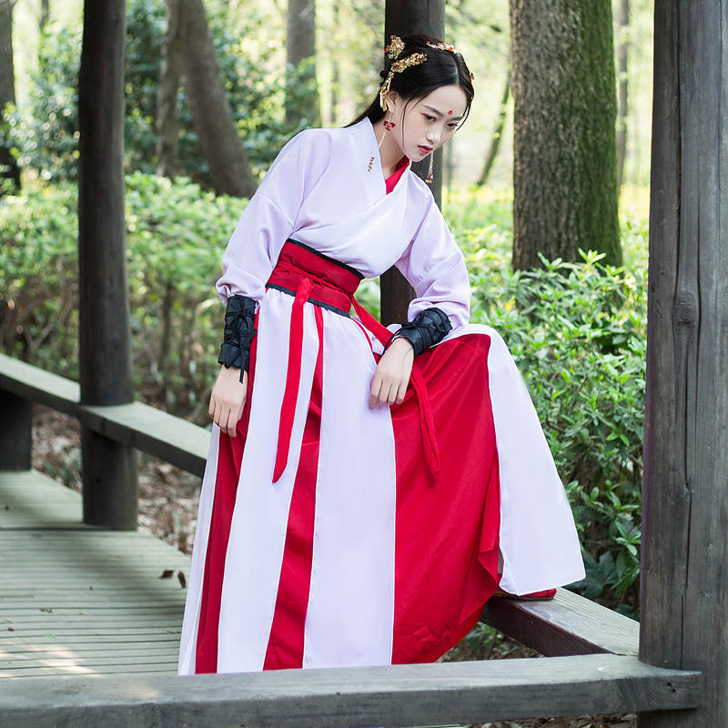 Chinese hanfu for women Classical dance warrior swordsman martial arts film photos cosplay costume festival performance female knight cos performance gown