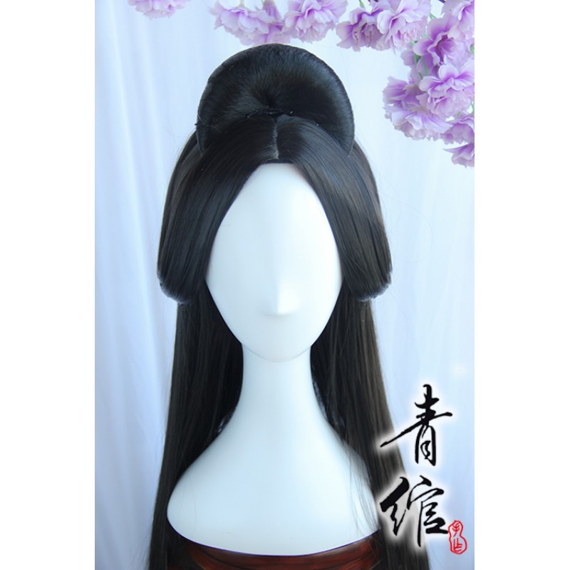 Chinese Hanfu wig princess fairy cosplay hair wig Ancient style Hanfu quqin wig dancing wig ancient Weijin Style Wig