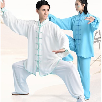 Chinese kung fu uniforms tai chi clothing men's and women's training clothes morning exercise sportswear cotton breathable skin training clothes