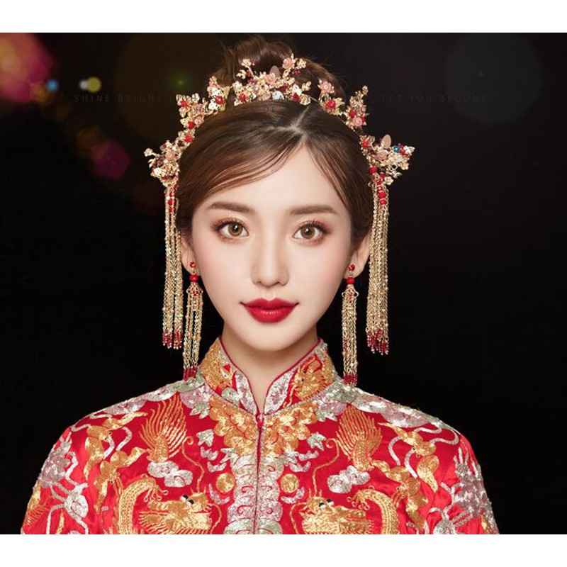 Chinese wedding brides headdress traditional ancient empress princess cosplay hair accessories