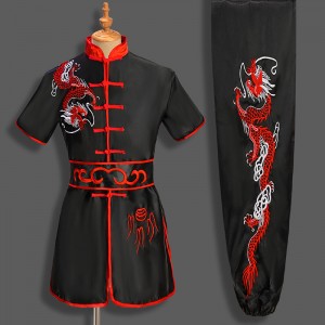 Chinese Wushu martial art performance clothing for girls boys Embroidered dragon chinese kung fu competition suit Training taichi quan clothing for kids
