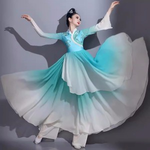 Classical dance costumes for  women adults Flowing Chinese style Han Tang Dynasty fan dance Dress solo dance art test wear