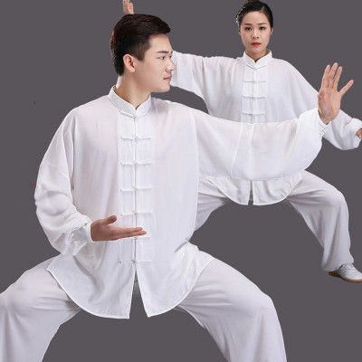 Cotton Tai Chi clothing chinese kung fu costumes women and men morning exercises fitness clothes men's spring and summer Tai Chi martial arts wushu performance clothing suits