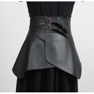 European and American punk rock style singers jazz rock pole dance gothic waist ruffled skirt swing girdle ladies with trousers shirt dress wide waistbelt outside
