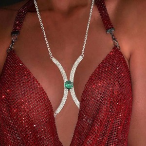 fashion Bling diamond  silver gold beach bikini chest chain for women girls belly pole jazz dance necklace body bra chain nightclub bar sexy body chain