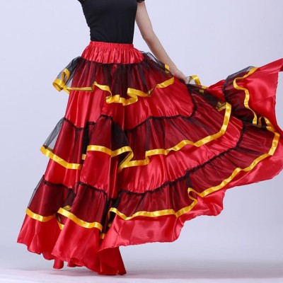 Flamenco dance skirts fow women paso dance skirts stage performance chorus opening dance swing skirts