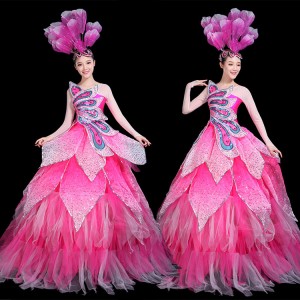Flamenco Spanish bull dance  dress for women petal opening dance singers performance dress big skirt