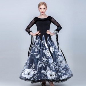 Flroal Ballroom dancing dresses for women girls ballroom dance costumes waltz tango dance dress