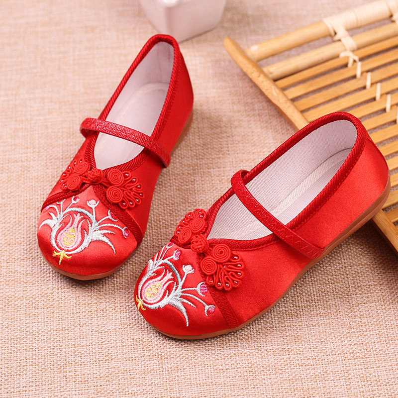 Girls baby hanfu shoes chinese folk dance embroidered shoes fairy princess drama cospley clothing shoes