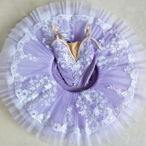 Girls ballet dance dresses ballerina swan purple  lake competition stage performance tulle pancake classical dance tutu skirts dresses