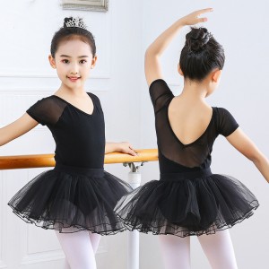 Girls black tutu skirt ballet dance dress body black mesh skirt exercises practice dance dresses