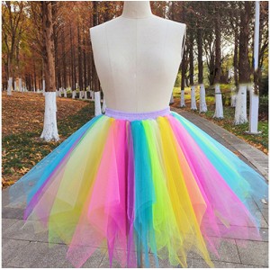 Girls boys adult rainbow colored tutu skirts modern ballet dance skirts party cosplay tutu for children