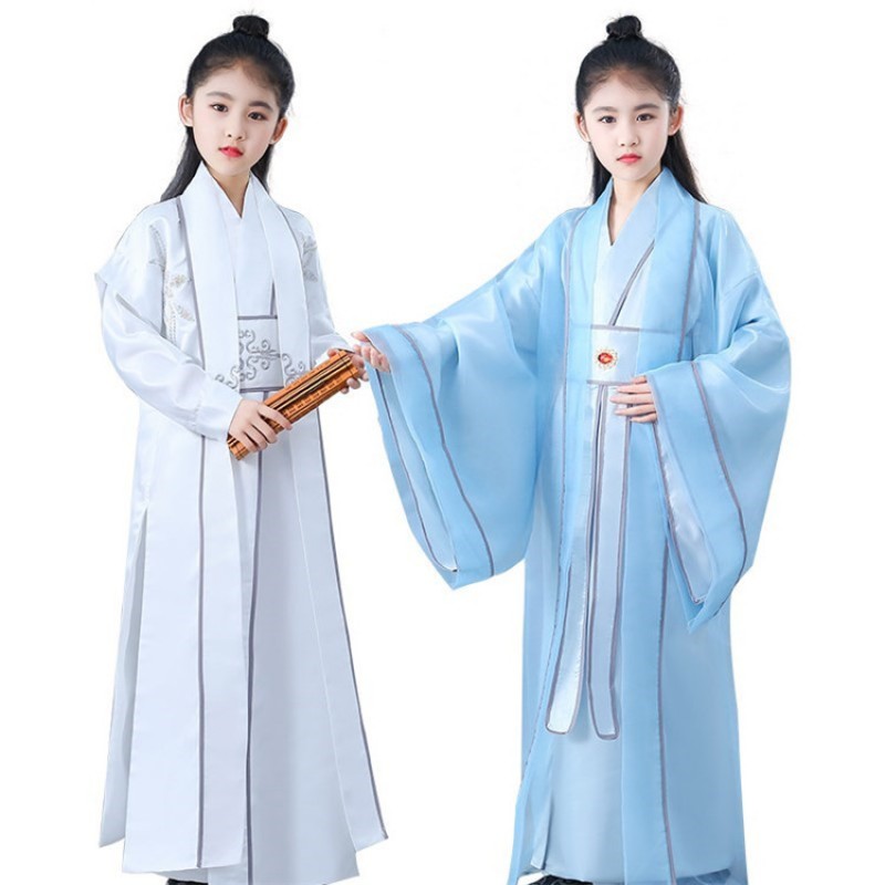 Girls boys chinese folk dance hanfu stage performance warrior drama cosplay stage performance robes dresses
