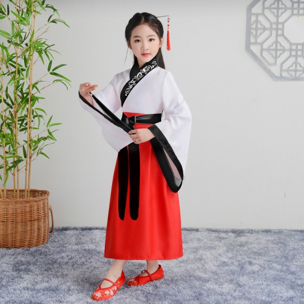 Beautiful Chinese Girl Hanfu Traditional Performance Costume