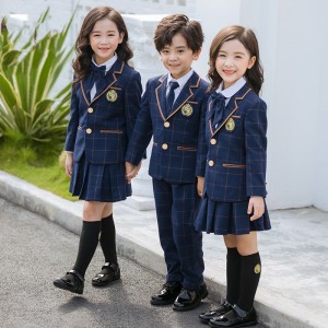Girls boys school uniforms British college Plaid suit kindergarten uniform primary school uniform school uniform children's suit