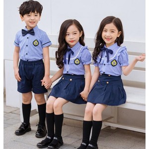 Girls boys school uniforms children's kindergarten uniform primary school uniform children's College of England short sleeve