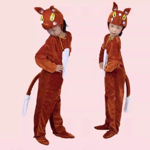 Girls Boys Toddlers Fox Halloween Xmas party cosplay jumpsuits Kindergarten Kids Stage Show Costume Cartoon fairy tale anime drama animal cosplay outfits for kids