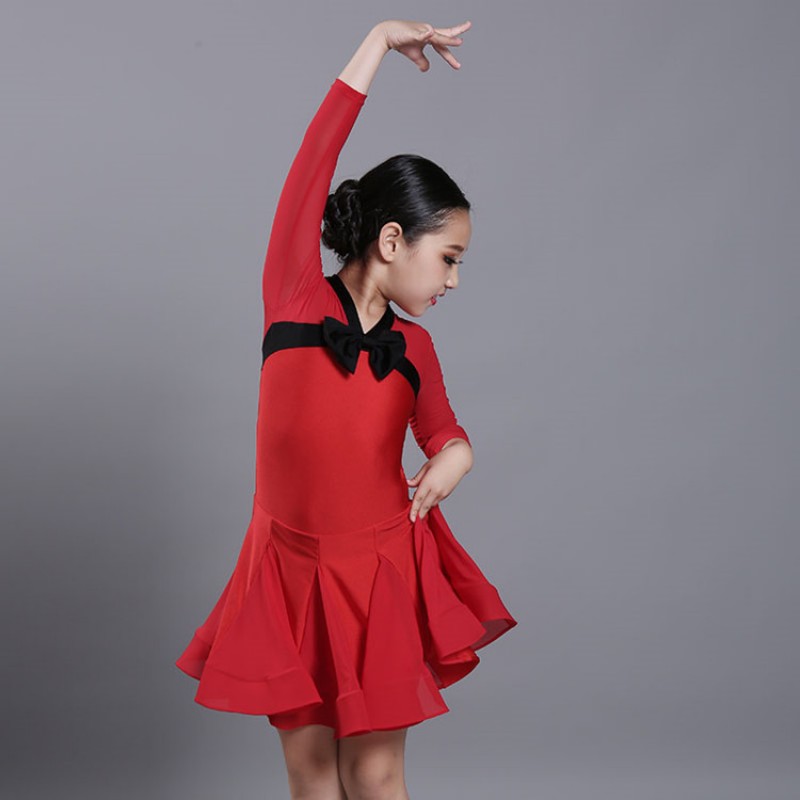 Girls children ballroom latin dance dresses rumba chacha samba salsa dancing clothes dresses