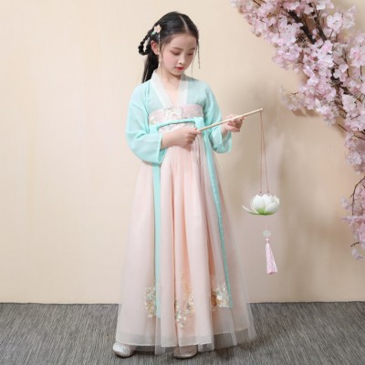 Girls chinese folk dance dresses hanfu stage performance drama fairy cosplay phtotos studioo robes princess dresses