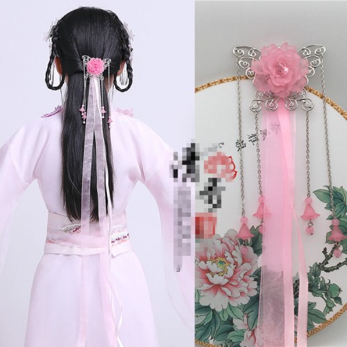 Girls chinese folk dance hanfu fairy dress hair accessories ancient photos headdress kimono anime drama cosplay hair clip 