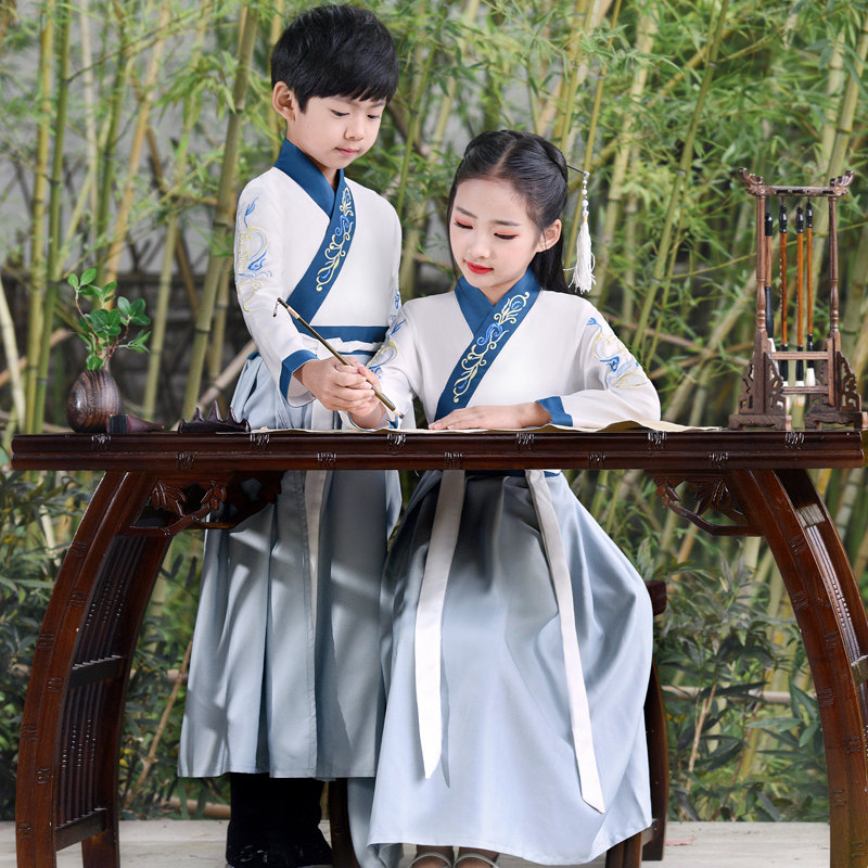 Girls chinese Hanfu fairy princess dress boys' traditional Chinese school clothes ancienttraditional Ru skirt kimono dresses