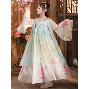 Girls Chinese Hanfu film drama cosplay princess queen cosplay dress ru skirt for kids ancient style Tang suit fairy guzheng catwalk photos shooting model show costumes