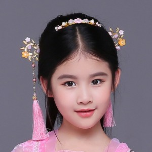 Girls fairy chinese folk dance hair accessories anime ancient drama photos cosplay hair clip head dress