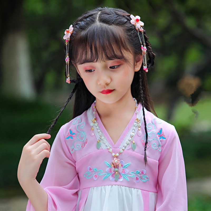Girls hanfu chinese folk dance dresses headdress ancient traditional fairy  anime drama cosplay hair accessories stage performance photos hair clip-  Content : One pair of hair clip