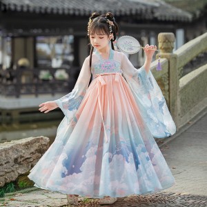 Girls hanfu fairy princess cosplay dress children Chinese ancient costume kimono performance costumes Ru skirt for kids