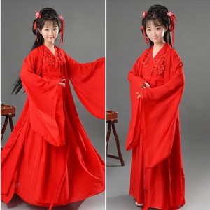 Girls hanfu princess fairy dress zheng performance dress Chinese folk dance costumes anime drama cosplay kimono dress