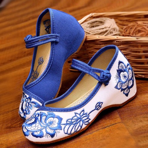 Girls Hanfu shoes clothing embroidered shoes children baby cloth shoes Chinese style retro performance shoes