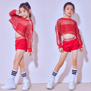 Girls Jazz Dance Costumes Children Hip-hop Modern Dance Costume Fashion Street Dancewear for Kids Performance Clothes Sets