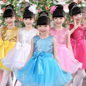 Girls jazz princess  ballet dress flower girls modern dance dresses stage performance competition costumes
