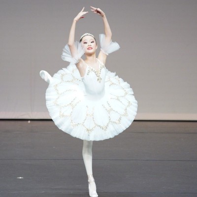 Girls kids baby white little swan lake ballet dance dress tutu skirt ballerina ballet skirt costumes dress