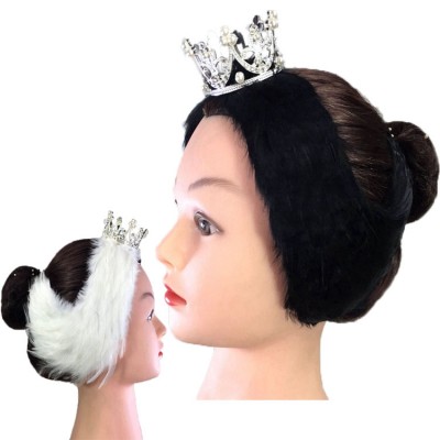 Girls kids ballet dance feather head crown for women swan lake stage performance ballerina competition headdress
