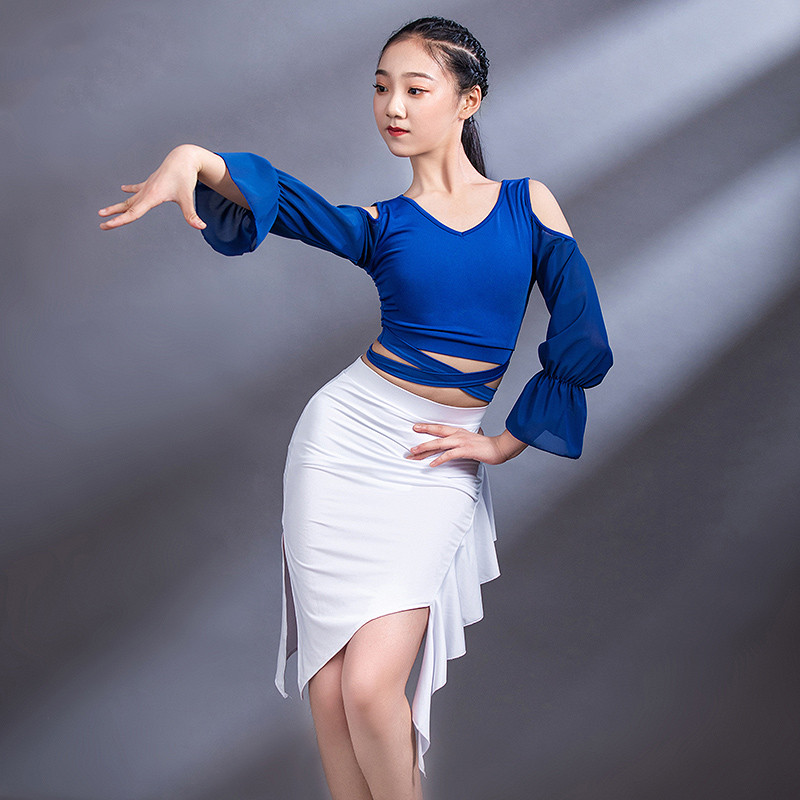Girls Ballroom Latin Dance Costume Sleeveles Tops Tassel Skirt Dancewear  Skirt