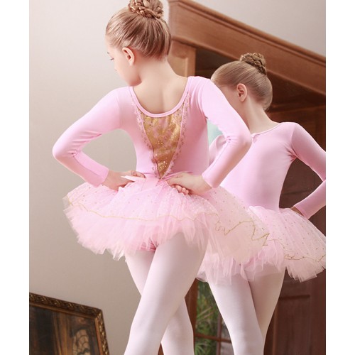 Ballet Dance Dress with SkirtTutu Kids Leotard Pink Girl 34567Y UK   eBay