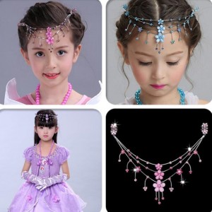 Girls kids stage performance head chain hair accessories latin modern princess dance fairy headdress