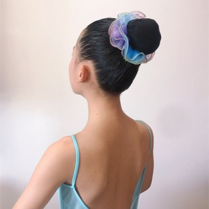 Girls Latin ballet dance exam hair net ball head children's Latin hair bun Aisha hair accessories stage performance head flower